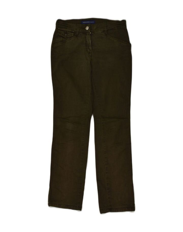 TRUSSARDI Womens Slim Jeans W28 L29 Khaki Cotton | Vintage Trussardi | Thrift | Second-Hand Trussardi | Used Clothing | Messina Hembry 