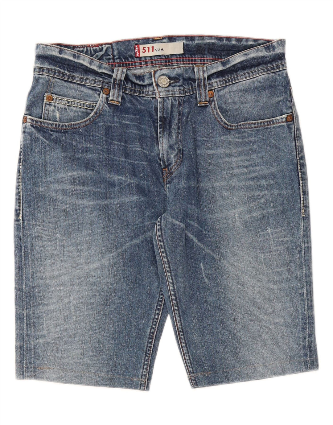 LEVI'S Mens 511 Slim Fit Denim Shorts W32 Medium Blue Cotton Vintage Levi's and Second-Hand Levi's from Messina Hembry 