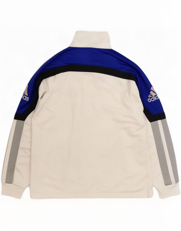 Adidas Herre grafisk træningsdragt Topjakke UK 38/40 Medium White Colourblock