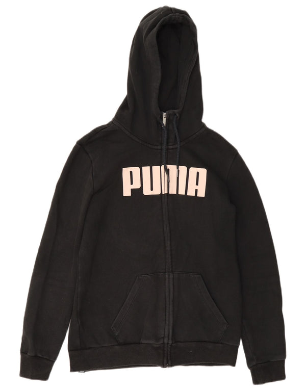 Puma Dame Grafisk Regular Fit Hættetrøje Sweater UK 10 Lille sort bomuld