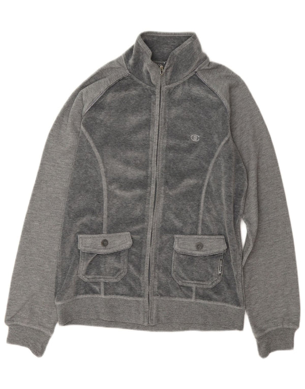 Champion Womens Heritage Fit Velour træningsdragt Topjakke UK 14 Medium Grey