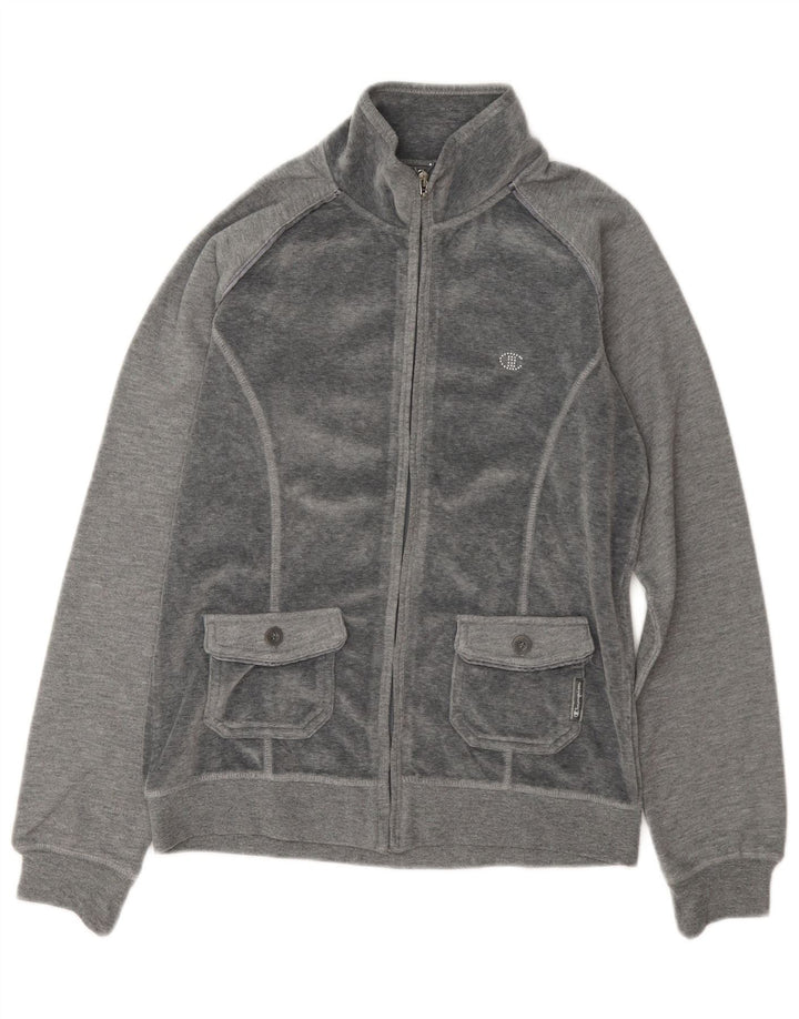 Champion Womens Heritage Fit Velour træningsdragt Topjakke UK 14 Medium Grey
