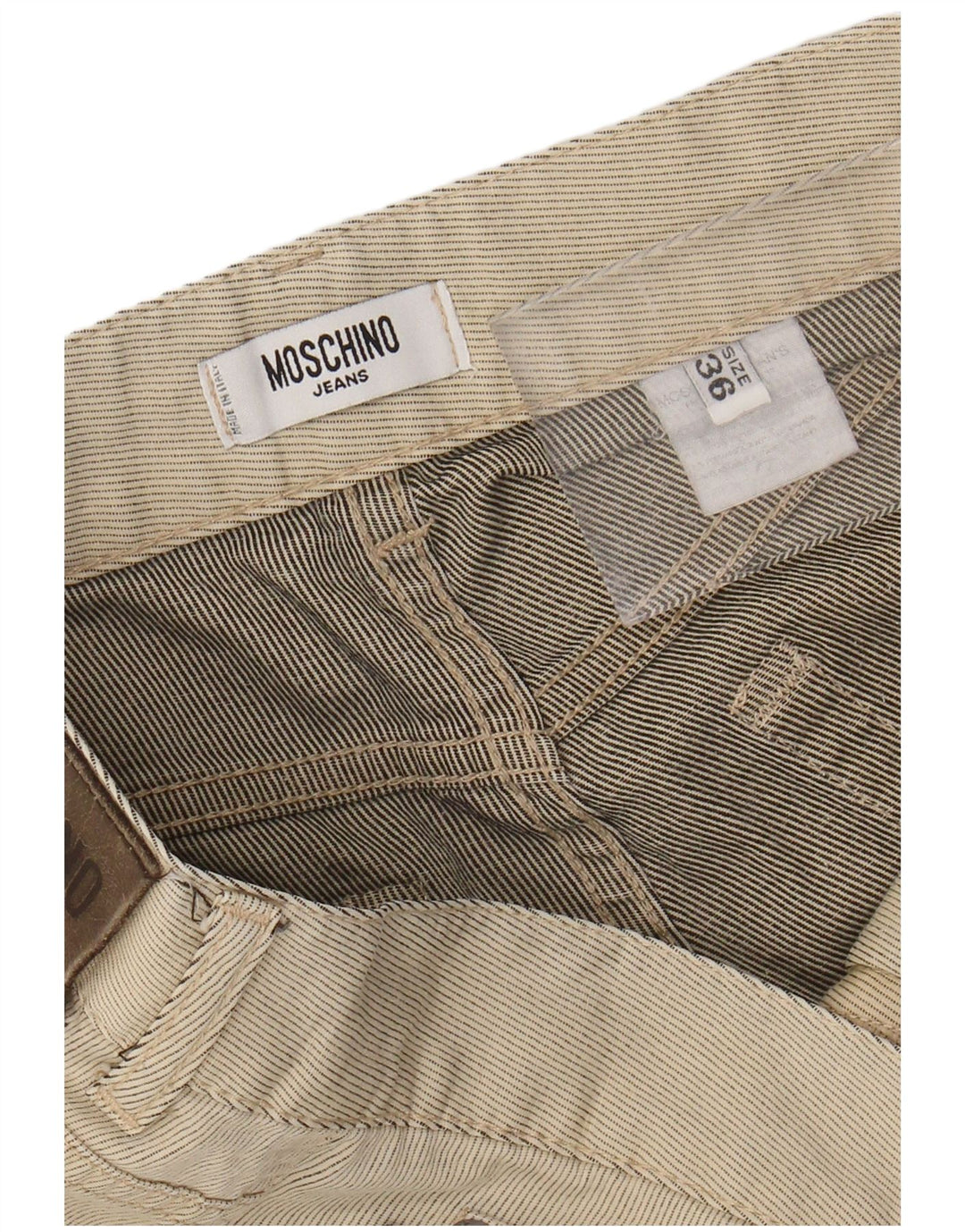 Moschino Herre Casual Shorts W36 Large Beige Pinstripe