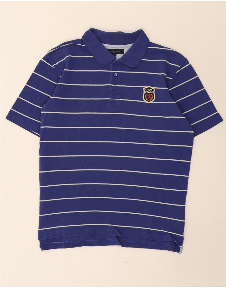 Tommy Hilfiger herre poloshirt Medium blå stribet bomuld