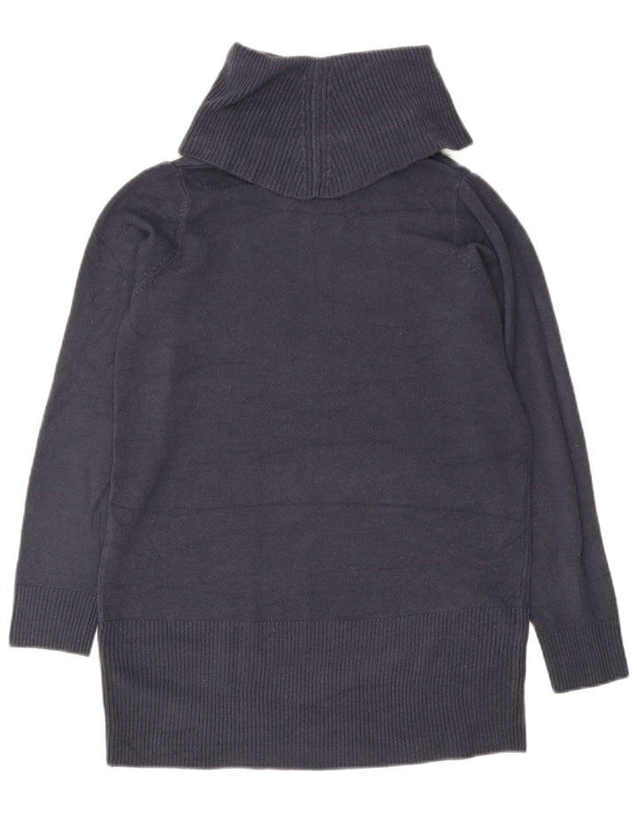 Marks & Spencer Dame Rullehals sweater UK 12 Medium Navy Blue