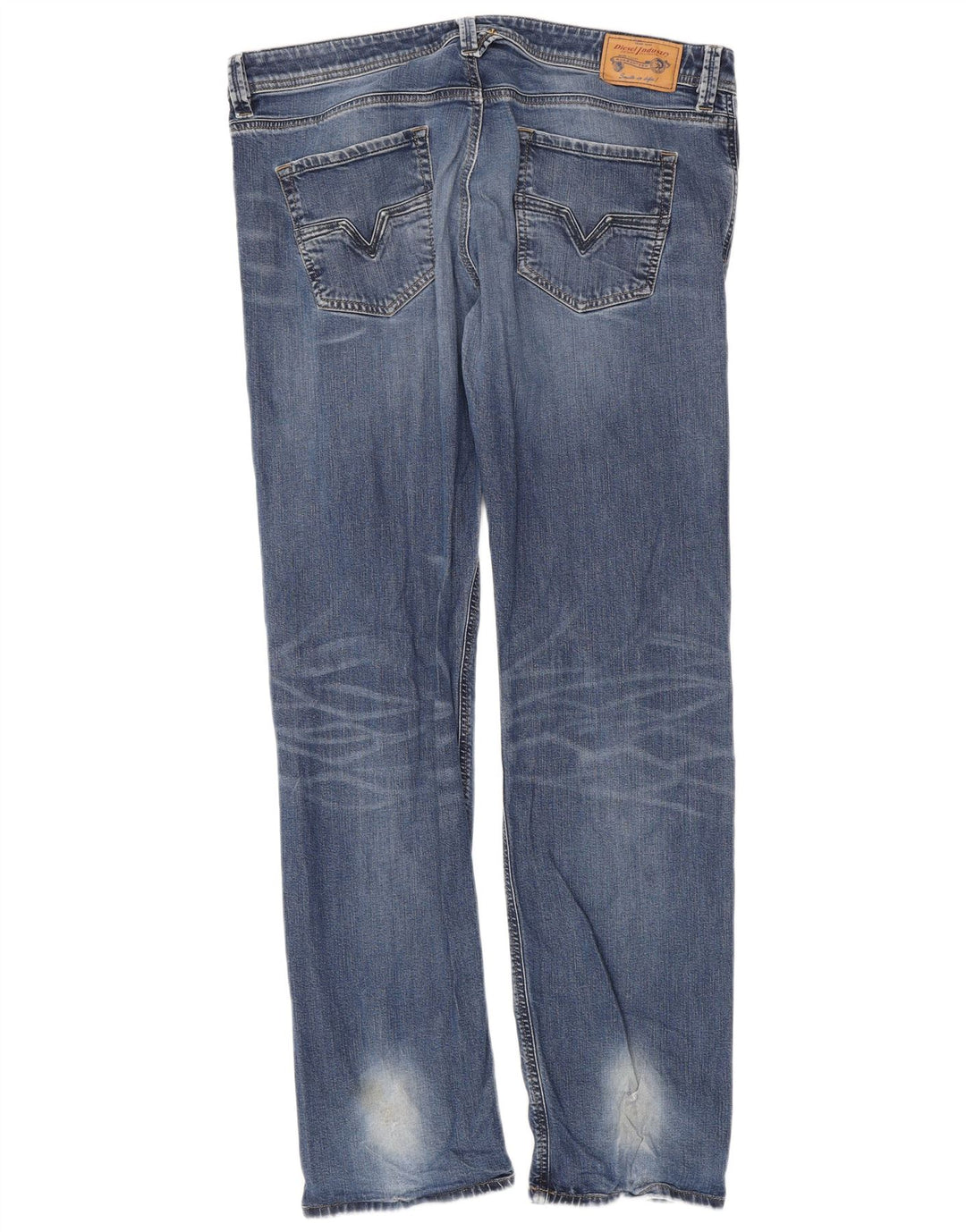 Diesel Herre Straight Jeans W38 L34 Blå Bomuld