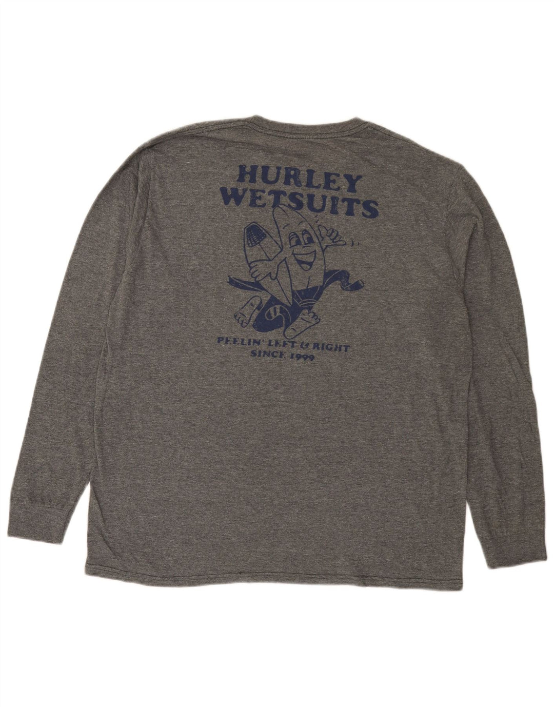 Hurley Herre Grafisk Top Langærmet Stor Grå Flecked Bomuld