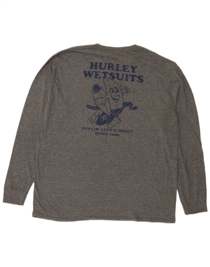 Hurley Herre Grafisk Top Langærmet Stor Grå Flecked Bomuld