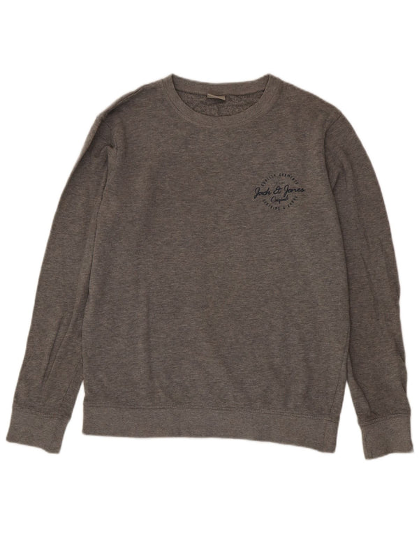 Jack & Jones Sweatshirt til mænd Medium Grå Flecked Bomuld