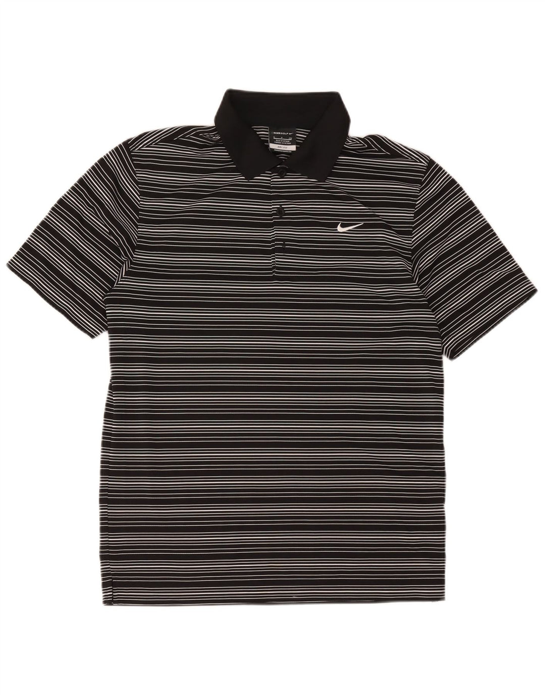 Nike Dri Fit poloshirt til mænd, lille sort stribet polyester