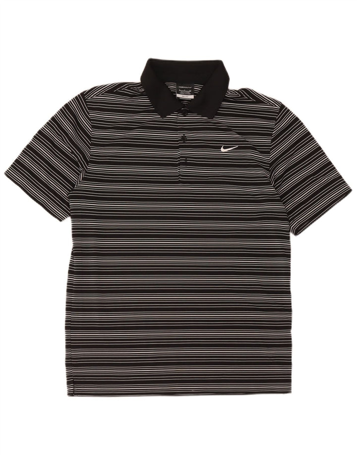 Nike Dri Fit poloshirt til mænd, lille sort stribet polyester