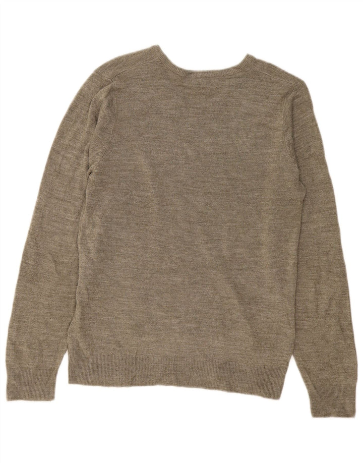 Marks & Spencer Herre V-hals sweater Small Khaki Flecked Acryl