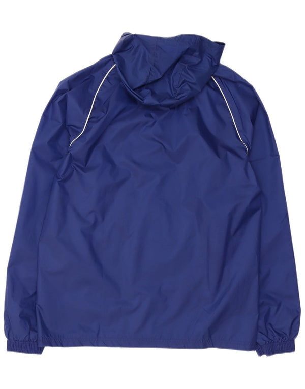 Adidas Mens Graphic Hooded Rain Jacket UK 38 Medium Navy Blue Polyester