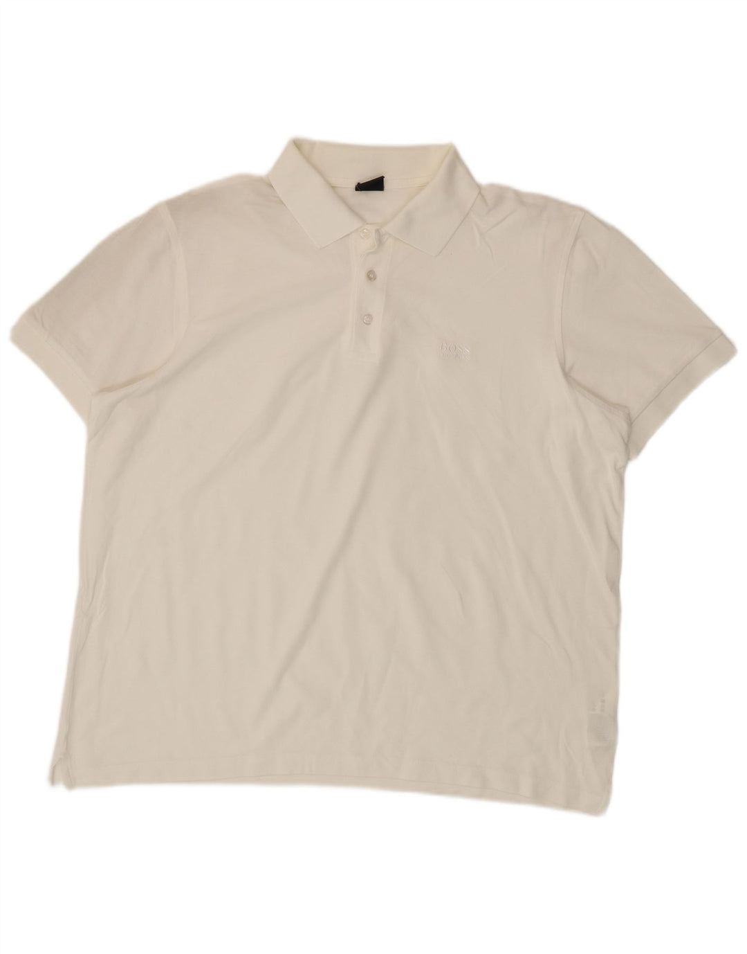HUGO BOSS Mens Polo Shirt XL White Cotton