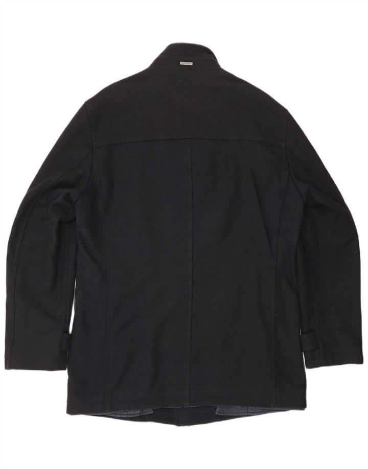 Hugo Boss Herre Overfrakke EU 50 Large Navy Blue Wool