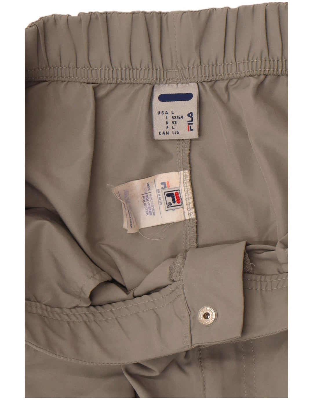 Fila Herre Bermuda Shorts Large W34 Grå Polyester