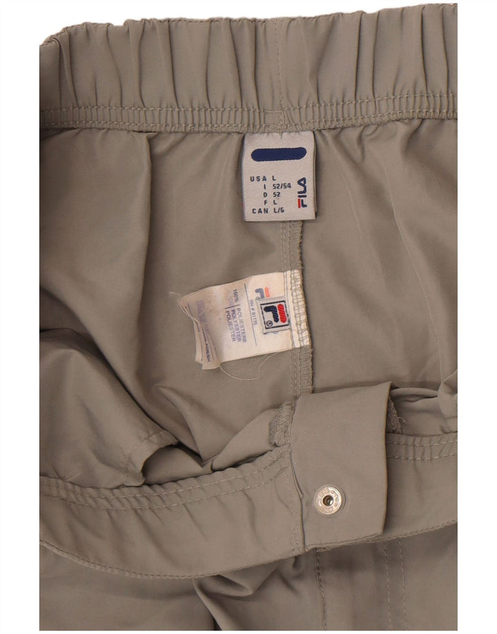 Fila Herre Bermuda Shorts Large W34 Grå Polyester