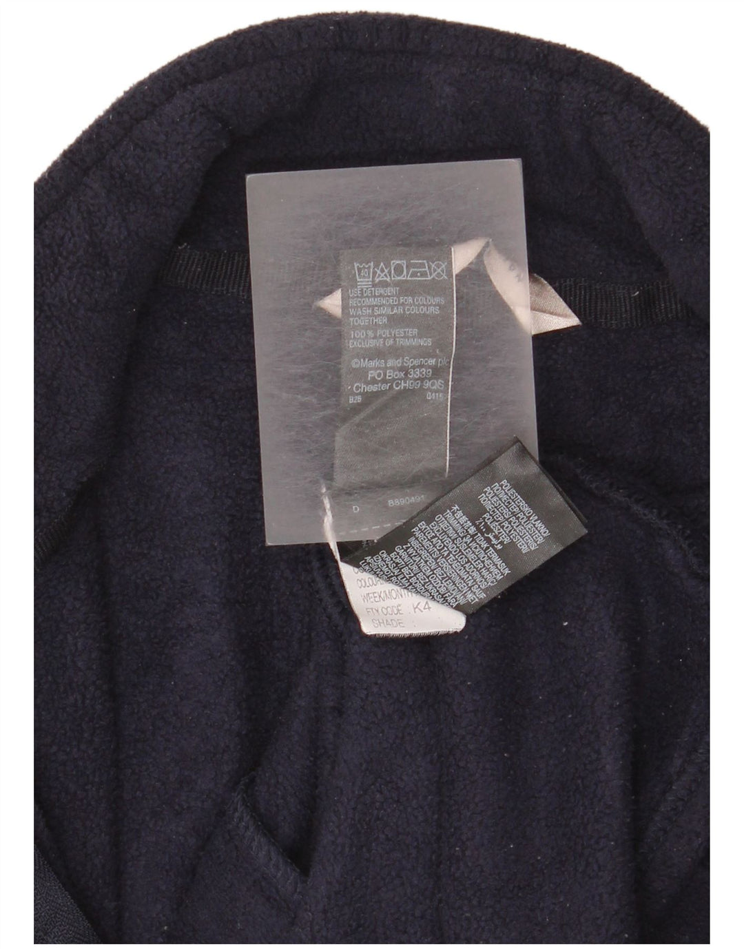 Marks & Spencer Fleecejakke til kvinder UK 14 Stor marineblå polyester
