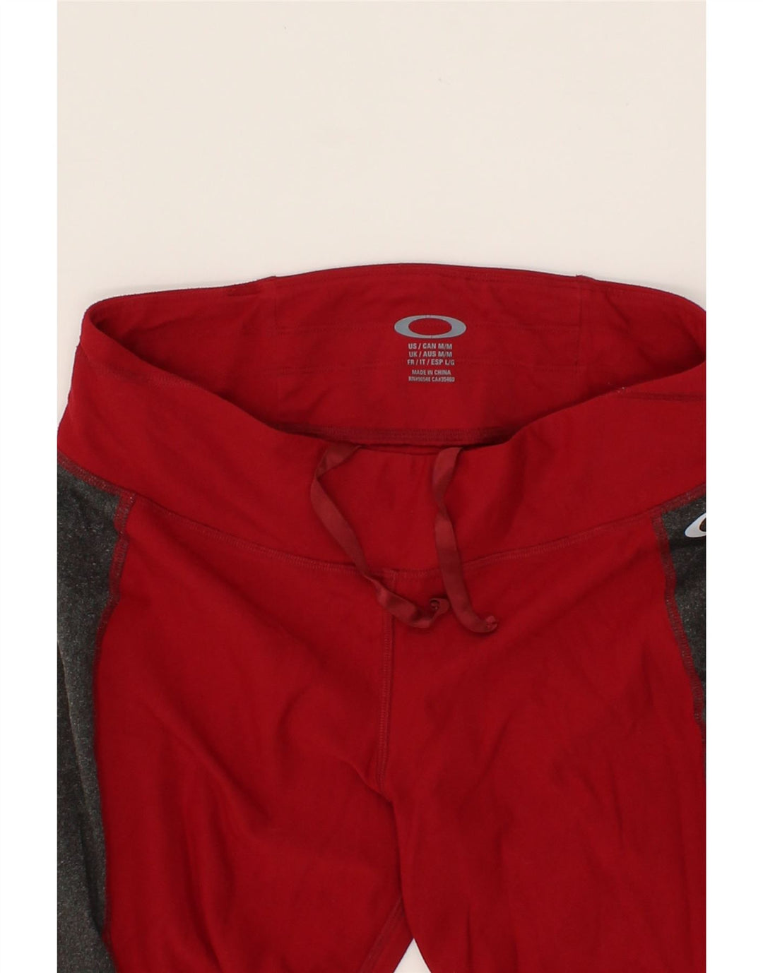 OAKLEY Womens Capri Leggings UK 12 Medium  Red Colourblock Polyester Vintage Oakley and Second-Hand Oakley from Messina Hembry 