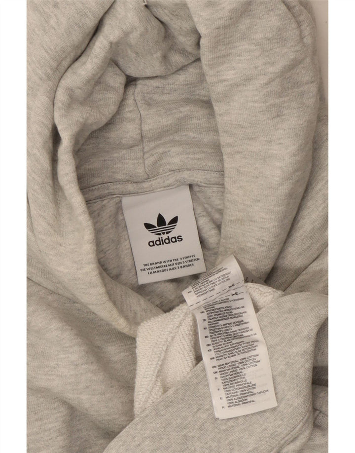 Adidas Dame Crop Hoodie Jumper UK 14 Medium Grey Bomuld