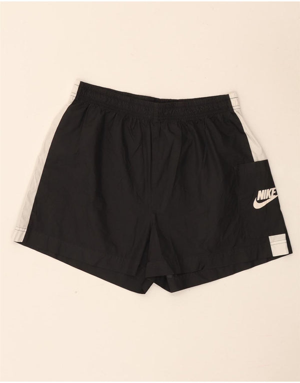 Nike Graphic Sports Shorts til kvinder UK 16 Large Black Colourblock Polyester
