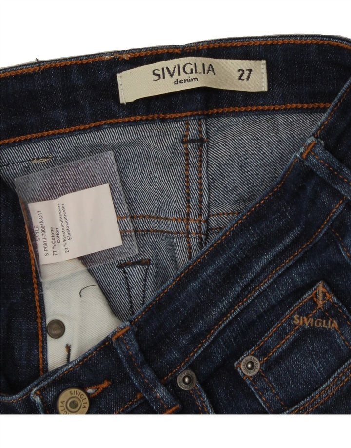 SIVIGLIA Womens Slim Jeans W27 L28 Navy Blue Cotton Vintage SIVIGLIA and Second-Hand SIVIGLIA from Messina Hembry 