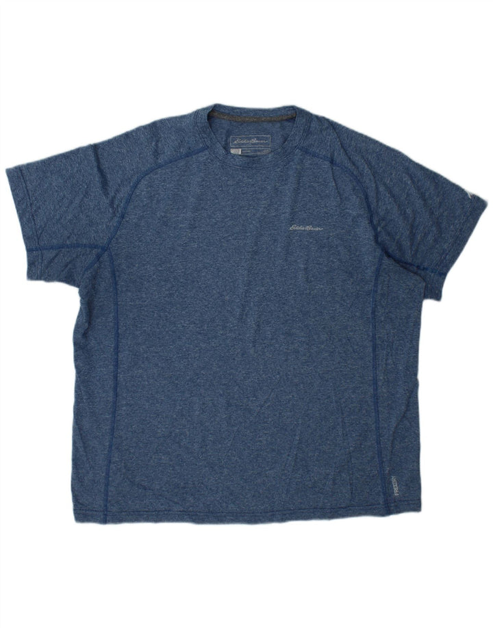 EDDIE BAUER Herre T-shirt Top Large Blue Flecked Polyester