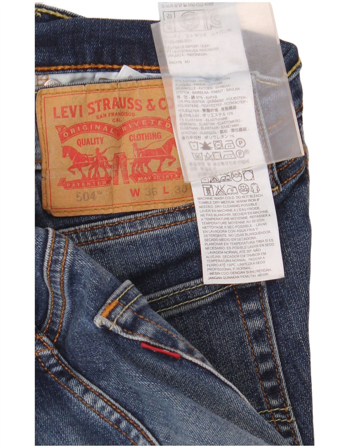 Levi's Herre 504 lige jeans W36 L30 blå bomuld