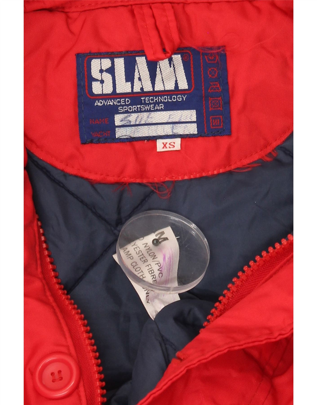 SLAM Mens Loose Fit Padded Jacket UK 34 XS Red Polyester
