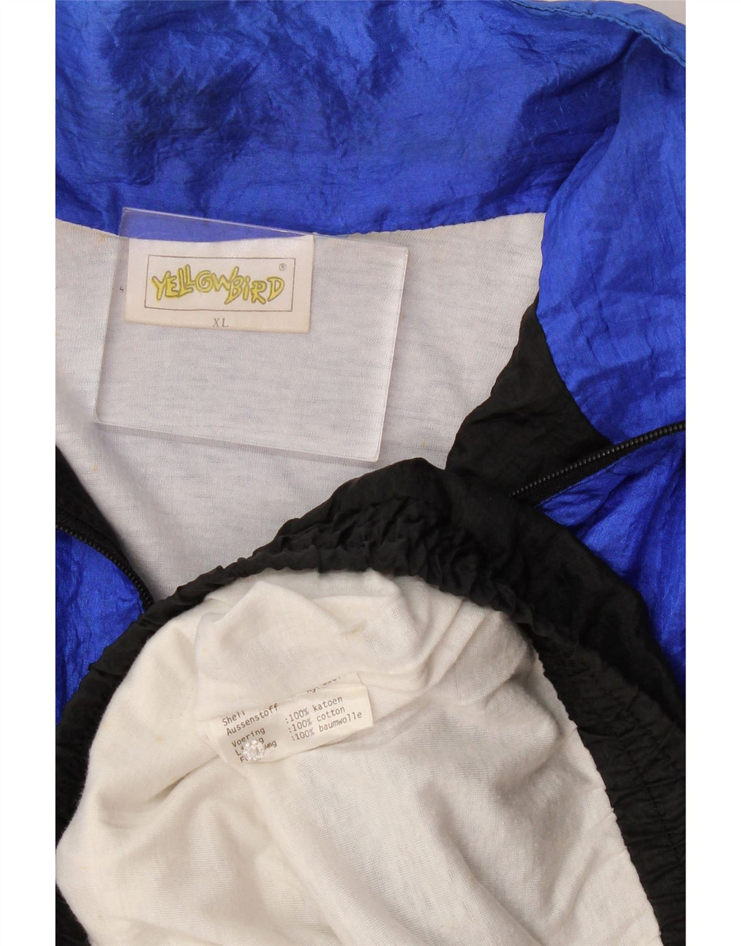 Vintage træningsdragt til mænd Topjakke XL Sort Colourblock Nylon