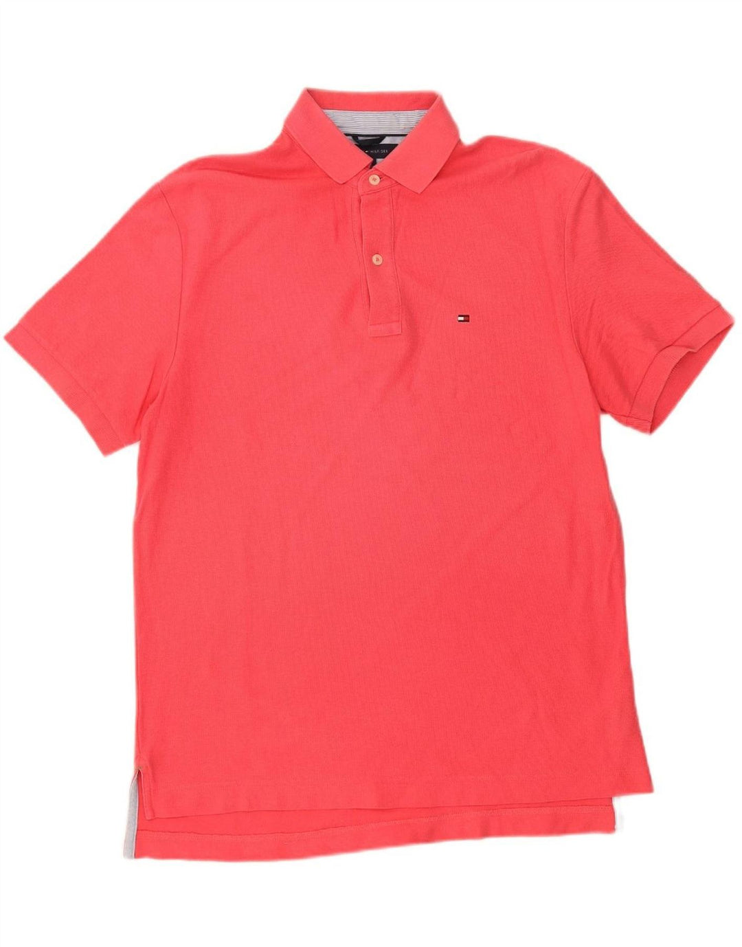 TOMMY HILFIGER Mens Polo Shirt Medium Pink Cotton