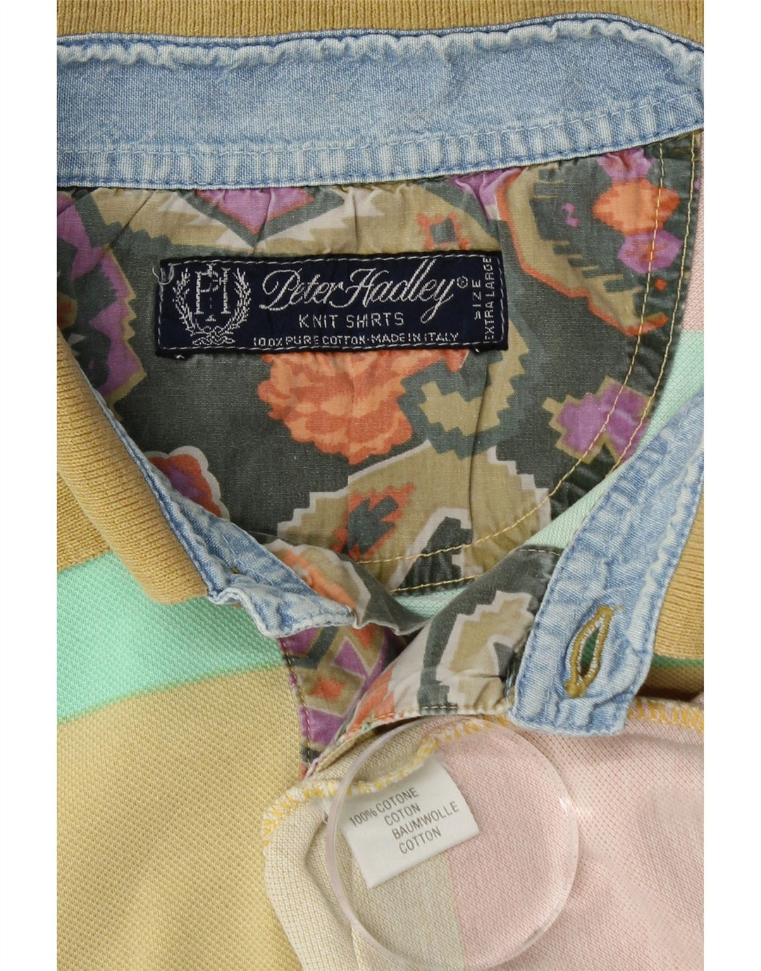 PETER HADLEY Herre poloshirt XL Flerfarvet stribet bomuld