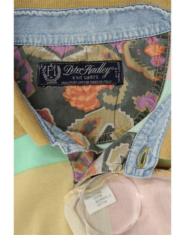 PETER HADLEY Herre poloshirt XL Flerfarvet stribet bomuld