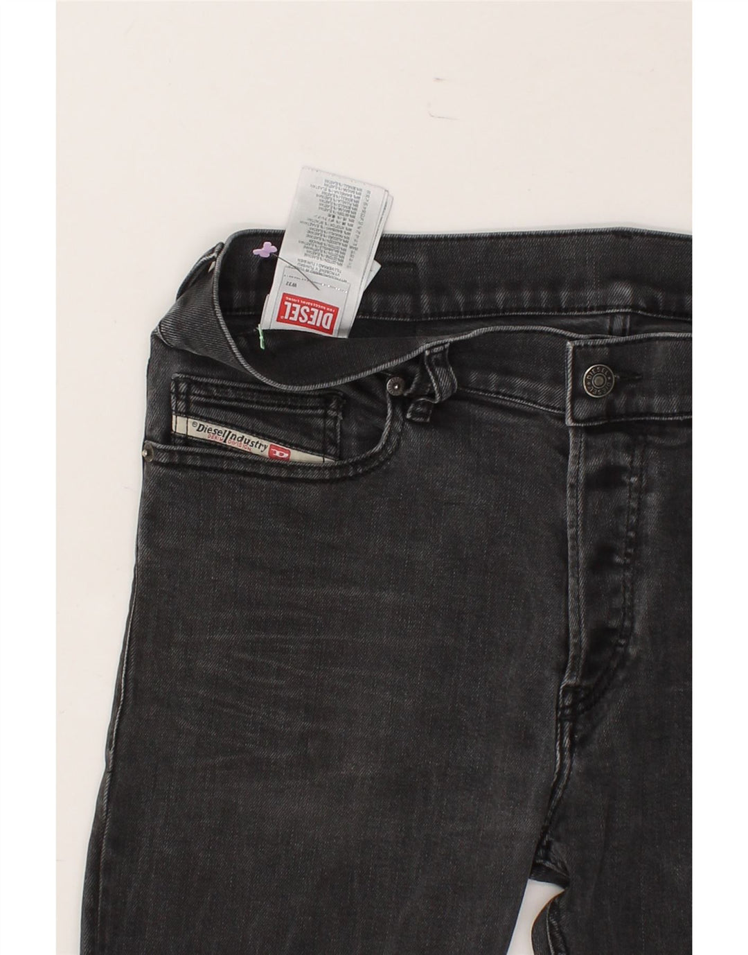 DIESEL Herre Slim Jeans W32 L32 Sort Bomuld