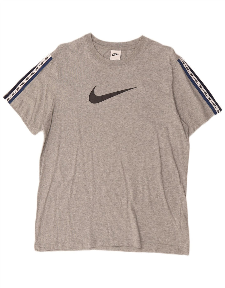 Nike grafisk T-shirt top til mænd, stor grå bomuld