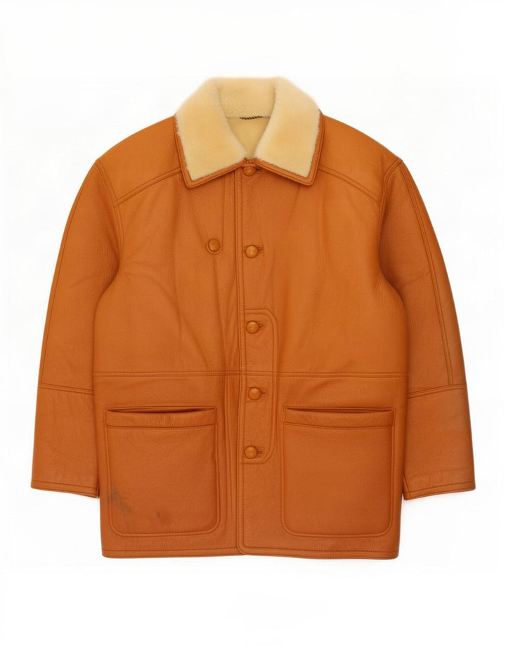 Vintage Herre Shearling Jacket IT 52 XL Brun
