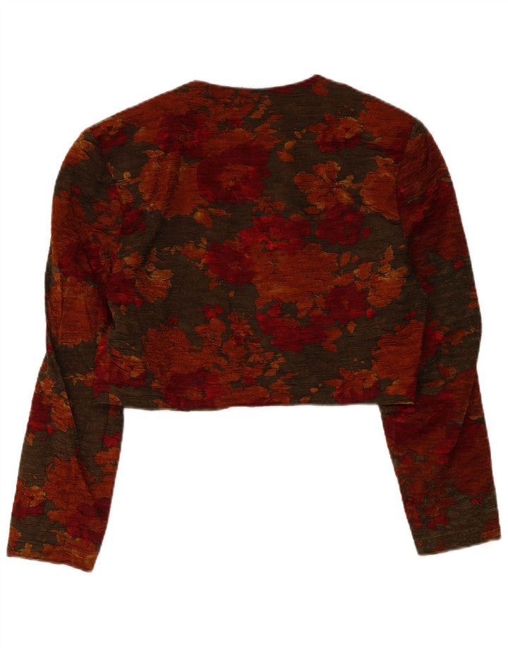 Vintage Bolero-jakke til kvinder IT 42 Medium Multicolored Floral Viscose