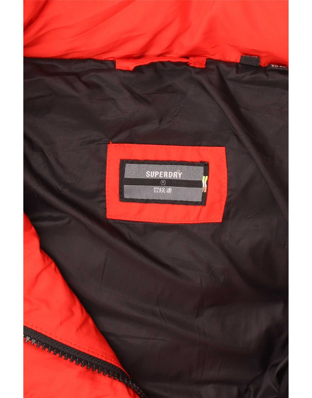 Superdry Polstret Frakke med hætte til kvinder UK 12 Medium Rød Polyester