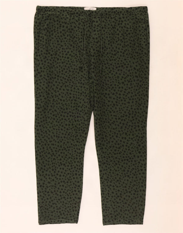 Marks & Spencer Dame Casual Trousers UK 20 2XL W38 L23 Green Animal Print