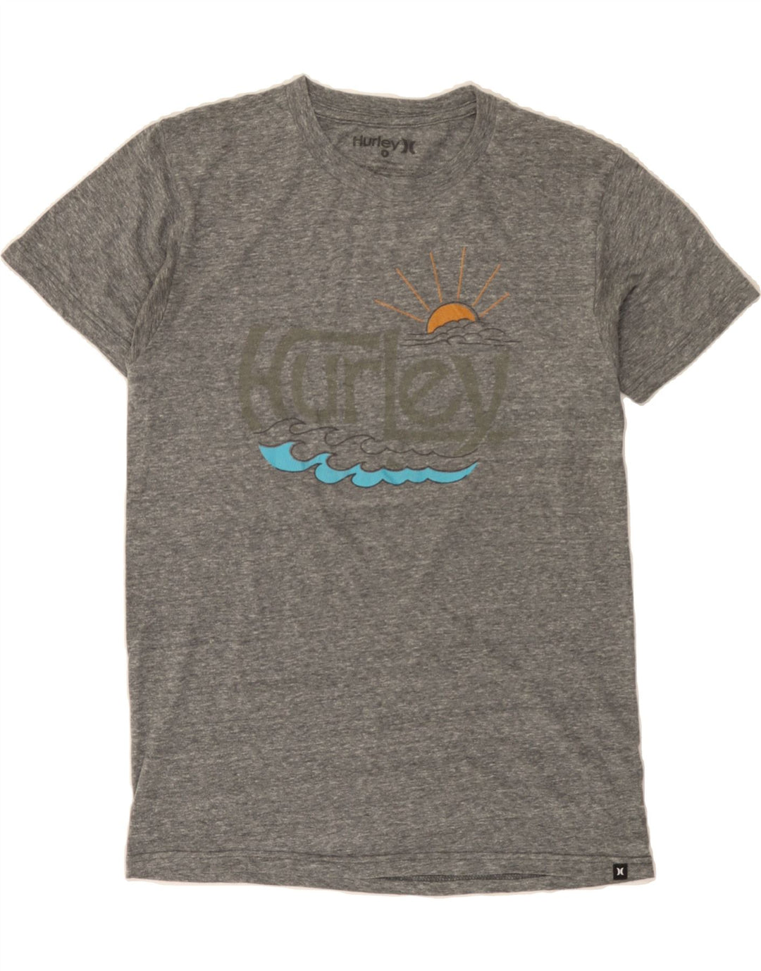 HURLEY Mens Graphic T-Shirt Top Small Grey Flecked Cotton Vintage Hurley and Second-Hand Hurley from Messina Hembry 