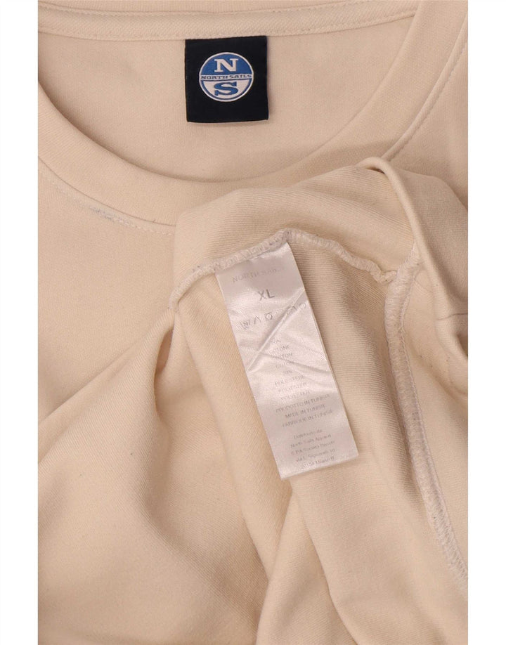 North Sails Herre Grafisk Sweatshirt Jumper XL Off White Bomuld