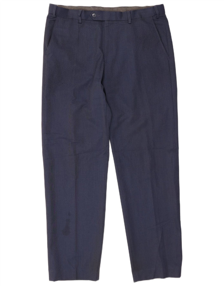 Marks & Spencer Herre Straight Regular Suit Bukser W36 L31 Navy Blue