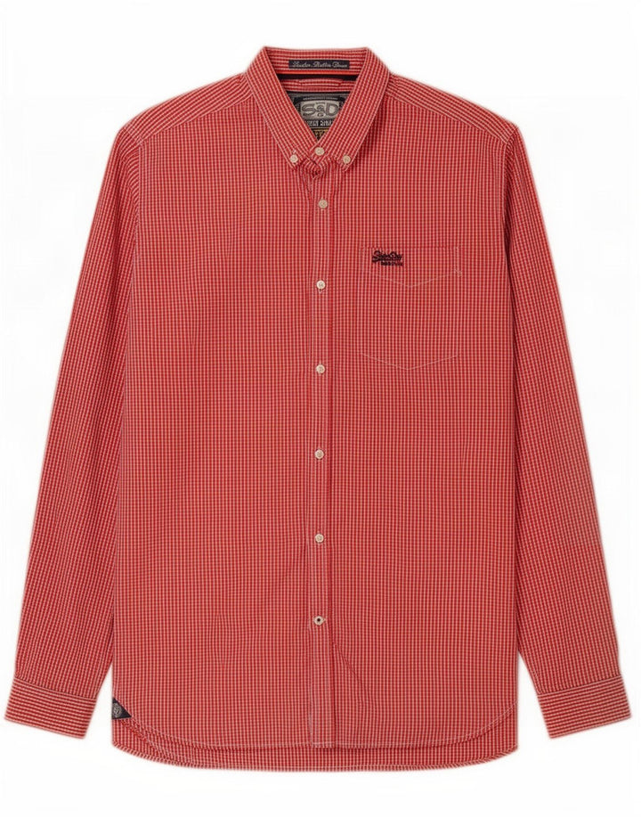 Superdry herreskjorte 2XL rød Gingham bomuld