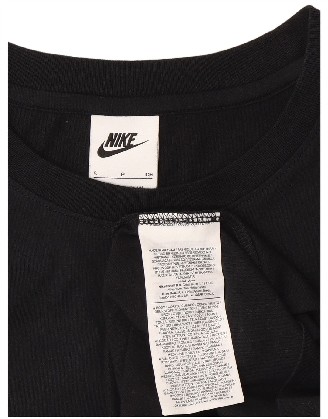Nike grafisk T-shirt top til mænd, lille sort bomuld