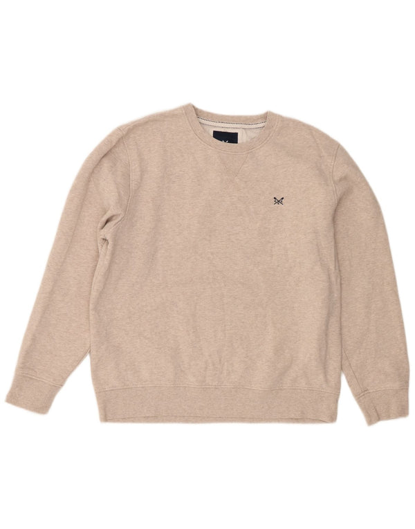 Crew Clothing Herre Sweatshirt Jumper XL Beige Bomuld