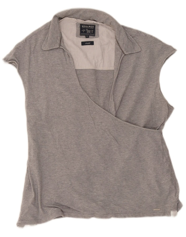 Woolrich Dame ærmeløs polo shirt UK 18 XL Grå Bomuld