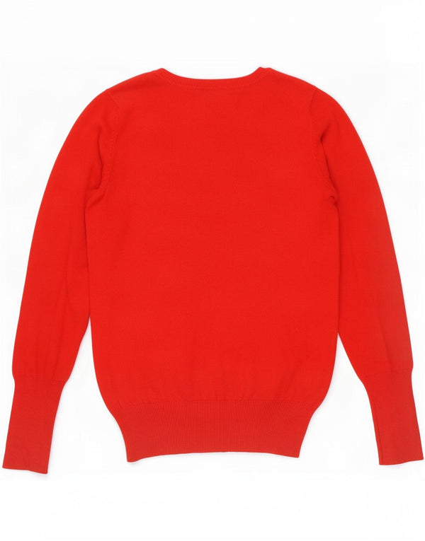 Zara Dame V-hals sweater UK 12 Medium Rød