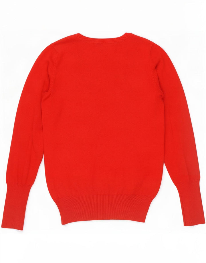 Zara Dame V-hals sweater UK 12 Medium Rød