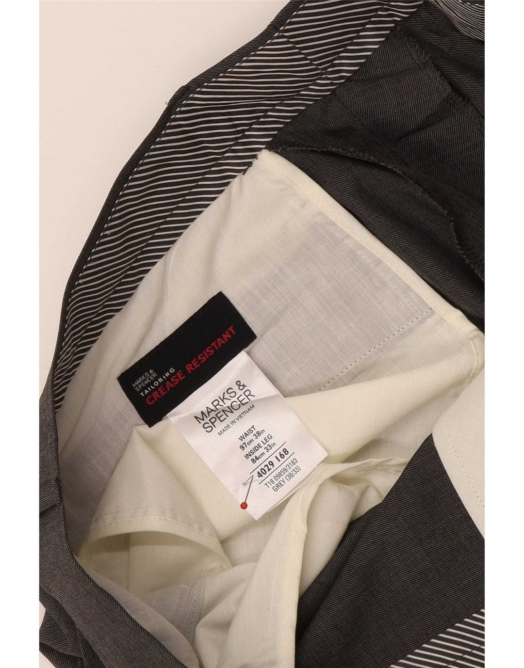 Marks & Spencer Straight Suit Bukser til mænd W38 L31 Grå polyester
