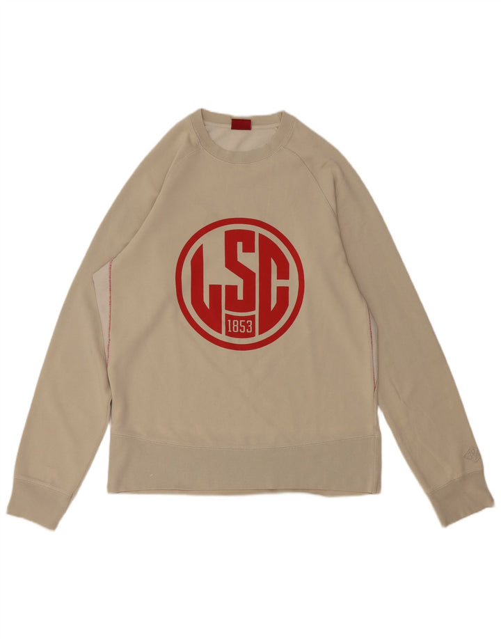 Levi's Dame Grafisk Sweatshirt Jumper UK 16 Stor Grå Bomuld